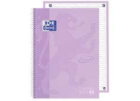 Notitieboek Oxford Touch Europeanbook A4+ 4-gaats lijn 160 pagina's pastel paars