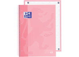 Notitieboek Oxford Touch Europeanbook A4+ 4-gaats lijn 160 pagina's pastel roze