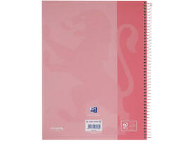 Notitieboek Oxford Touch Europeanbook A4+ 4-gaats lijn 160 pagina's pastel roze