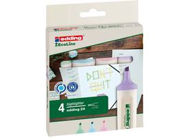 Markeerstift edding 24 EcoLine pastel assorti set à 4 stuks