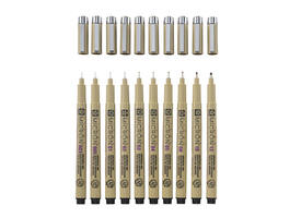 Fineliner Sakura Pigma Micron set à 10 schrijfbreedtes zwart