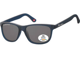 Zonnebril Montana met smoke gepolariseerd glas mat blauw