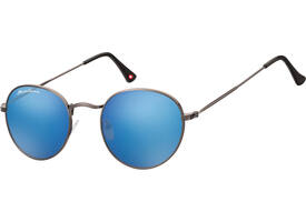 Zonnebril Montana met Revo blauw rond glas met staalkleurig