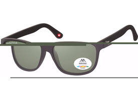 Zonnebril Montana met groen G15 gepolariseerd glas mat zwart