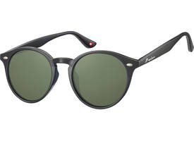 Zonnebril Montana met groen G15 rond glas zwart