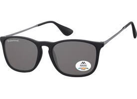 Zonnebril Montana met smoke gepolariseerd glas en metalen pootje zwart
