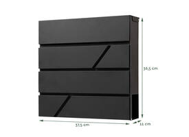 Brievenbus BRASQ PB200 Deluxe wand zwart