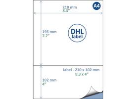 Retourlabel DHL IEZZY A4 1.000 vel 210x102mm 1000 labels