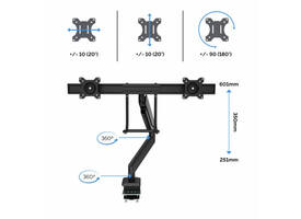 Monitorarm Fellowes Eppa Crossbar zilver