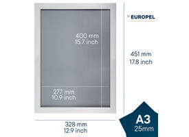 Kliklijst Europel A3 25mm mat wit