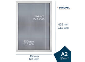 Kliklijst Europel A2 25mm mat wit