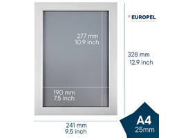 Kliklijst Europel A4 25mm mat wit