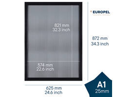 Kliklijst Europel A1 25mm mat zwart