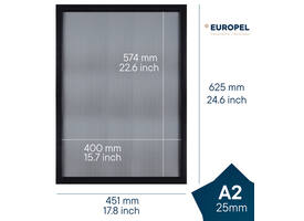 Kliklijst Europel A2 25mm mat zwart