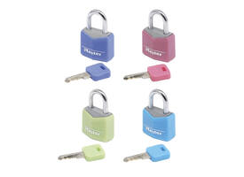 Hangslot MasterLock 4 assorti alu 20mm 4 stuks