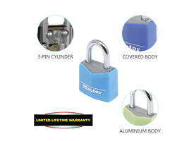 Hangslot MasterLock 4 assorti alu 20mm 4 stuks