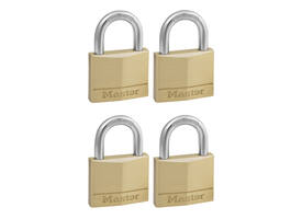 Hangslot MasterLock 4 gelijksluitend messing 50mm 4 stuks