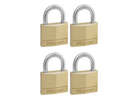 Hangslot MasterLock 4 gelijksluitend messing 40mm 4 stuks