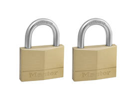 Hangslot MasterLock 2 gelijksluitend messing 50mm 2 stuks