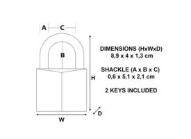 Hangslot MasterLock beugel 51mm messing 40mm