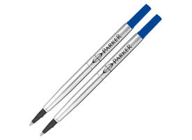 Rollerpenvulling Parker Quink medium blauw blister à 2 stuks