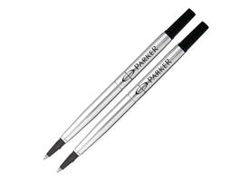 Rollerpenvulling Parker Quink medium zwart blister à 2 stuks