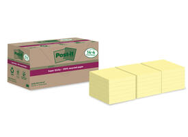 Memoblok Post-it 654 RSS12CY 76x76mm geel 14+4 gratis