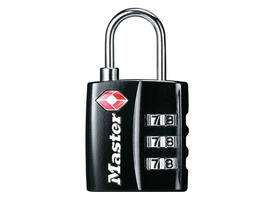 Hangslot Masterlock 3-cijfer combinatie TSA zwart 30mm