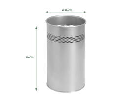 Papierbak BRASQ 21 liter rvs zilver