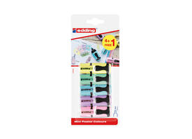 Markeerstift edding 7 mini 1-3mm pastel ass blister à 4+1 stuk gratis