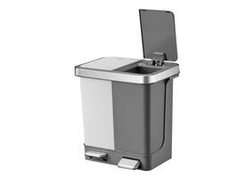 Pedaalemmer EKO Hana Duo Recycling 2x10 liter grijs wit