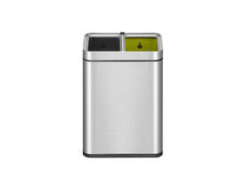 Afvalbak EKO Laguna Slim met inwerpopening 2x10liter RVS