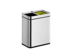 Afvalbak EKO Laguna Slim met inwerpopening 2x10liter RVS