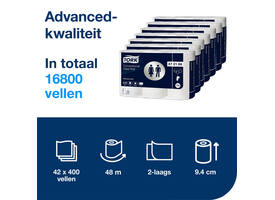 Toiletpapier Tork T4 Advanced 2-laags 400 vel wit 472168