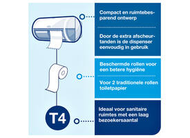 Toiletpapier Tork T4 Advanced 2-laags 200 vel wit 472161