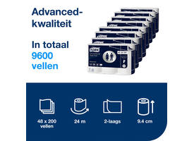 Toiletpapier Tork T4 Advanced 2-laags 200 vel wit 472161