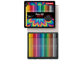 Viltstift STABILO Pen 68/20 Arty medium assorti blik à 20 stuks
