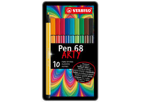 Viltstift STABILO Pen 68/10  Arty medium assorti blik à 10 stuks