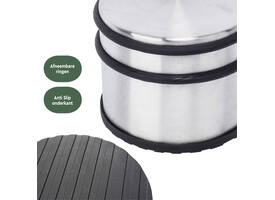 Deurstopper BRASQ met rubberen ringen rvs