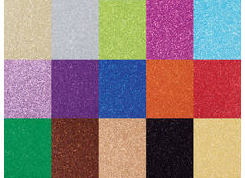 Glitterkarton Folia 50x70cm 300gr 15 vel 15 kleuren