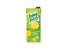 Fruitdrank DubbelFrisss witte druif citroen pak 1500ml
