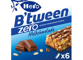 Tussendoortje Hero B'tween melkchocolade zero 6pack reep 20gr