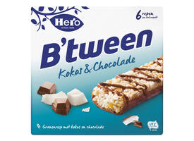 Tussendoortje Hero B'tween kokos chocolade 6pack reep 25gr