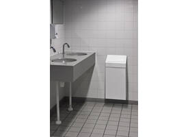 Afvalbak Vepa Bins met pushdeksel 50 liter metaal wit