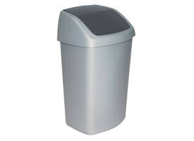 Afvalbak Curver Swing 50 liter zilver