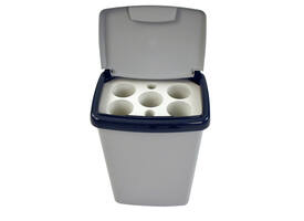 Afvalbak Vepa Bins bekerinzet 5-gaats 50 liter grijs