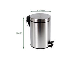 Pedaalemmer BRASQ 3 liter rvs