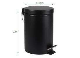 Pedaalemmer BRASQ 20 liter zwart