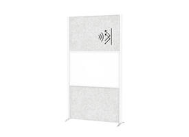 Scheidingswand MAUL akoestiek lichtgrijs/whiteboard voet