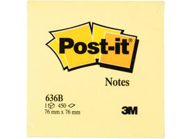 Memoblok 3M Post-it 636 76x76mm kubus geel 450 vel